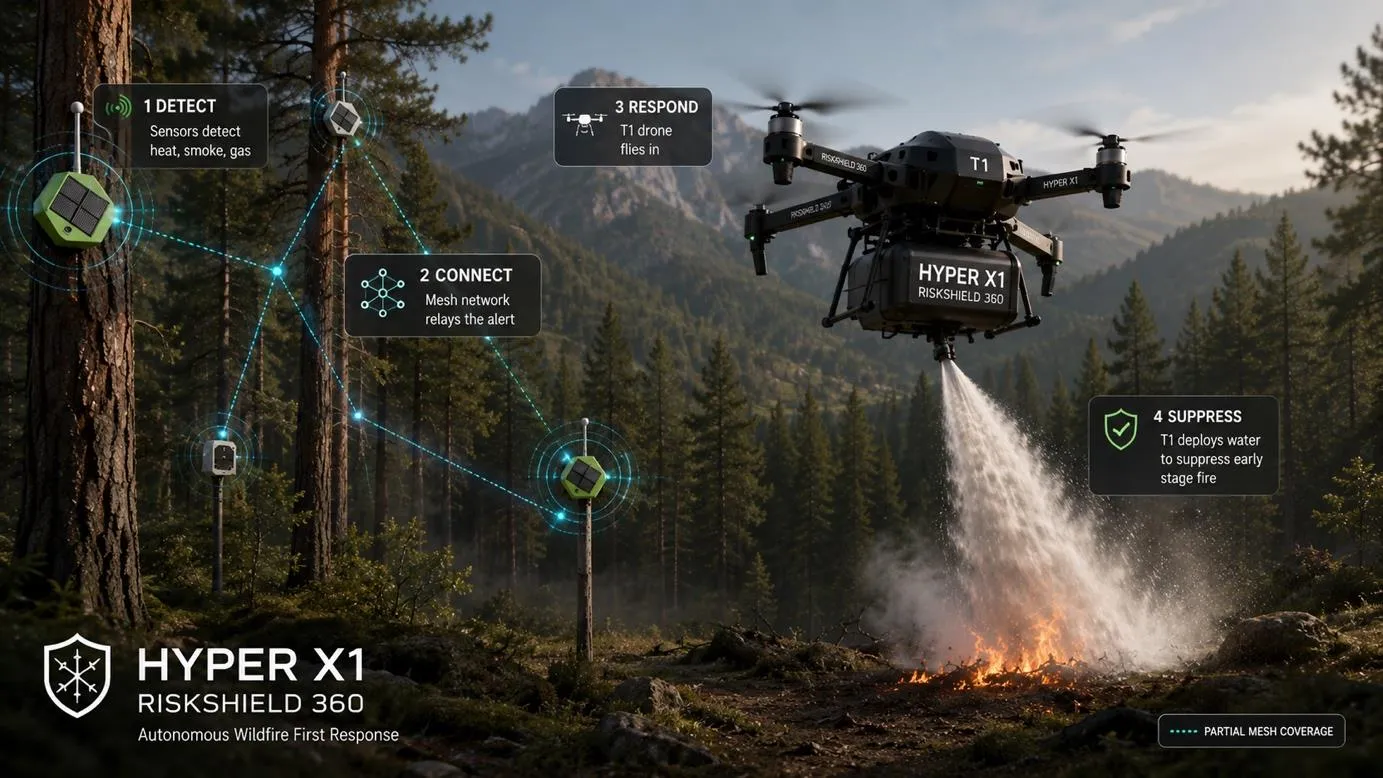 360° RiskShield Anwendung: Waldbrand